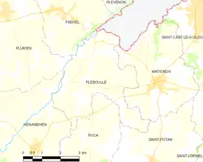 Poziția localității Pléboulle