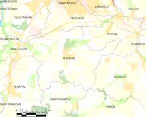 Poziția localității Plédran