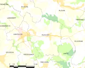 Poziția localității Pléguien