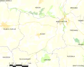 Poziția localității Plémy