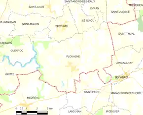 Poziția localității Plouasne