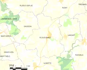 Poziția localității Plouguenast