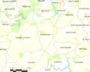 Poziția localității Plumaudan