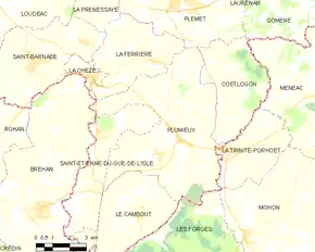 Poziția localității Plumieux