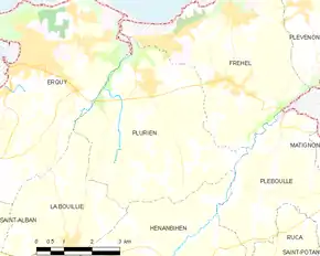 Poziția localității Plurien