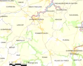 Poziția localității Pommerit-Jaudy