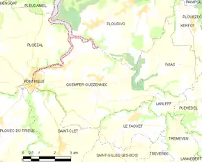 Poziția localității Quemper-Guézennec