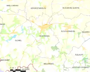 Poziția localității Rostrenen