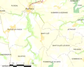 Poziția localității Saint-Clet