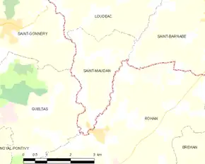 Poziția localității Saint-Maudan