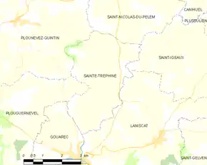 Poziția localității Sainte-Tréphine