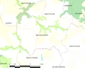 Poziția localității Senven-Léhart