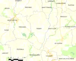 Poziția localității Trébry