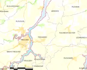 Poziția localității Trédarzec