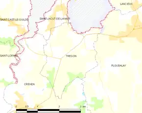 Poziția localității Trégon