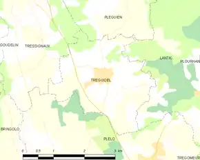 Poziția localității Tréguidel