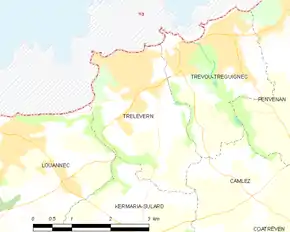 Poziția localității Trélévern