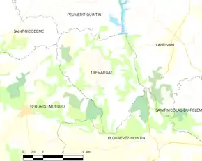 Poziția localității Trémargat