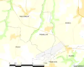 Poziția localității Tréméloir