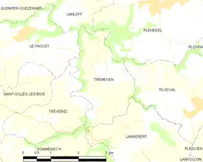 Poziția localității Tréméven