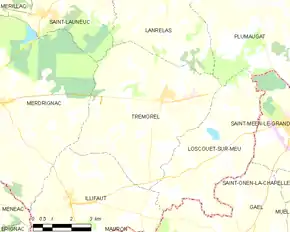 Poziția localității Trémorel