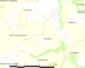 Poziția localității Trévérec
