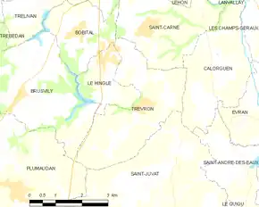 Poziția localității Trévron