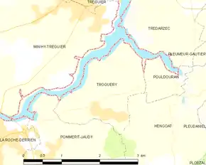 Poziția localității Troguéry