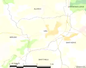 Poziția localității Uzel