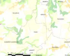 Poziția localității Yvias