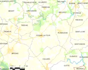 Poziția localității Yvignac-la-Tour