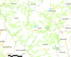 Poziția localității Ajain