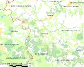 Poziția localității Arrènes