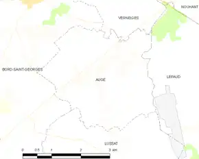 Poziția localității Auge