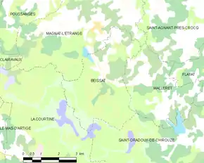 Poziția localității Beissat