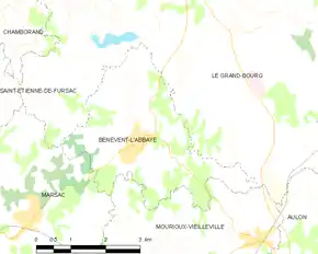 Poziția localității Bénévent-l'Abbaye