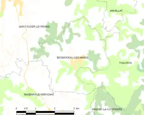 Poziția localității Bosmoreau-les-Mines