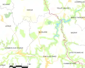 Poziția localității Budelière