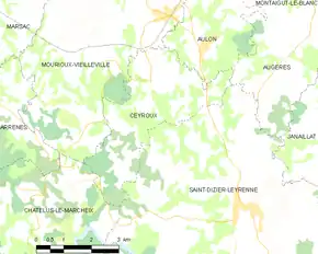 Poziția localității Ceyroux