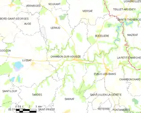 Poziția localității Chambon-sur-Voueize