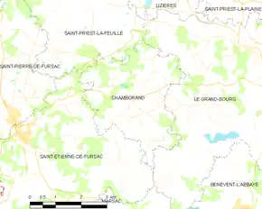 Poziția localității Chamborand