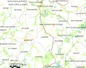 Poziția localității Charron