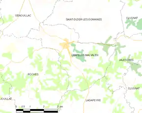 Poziția localității Châtelus-Malvaleix