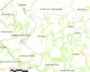 Poziția localității Chéniers