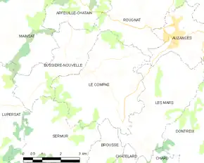 Poziția localității Le Compas