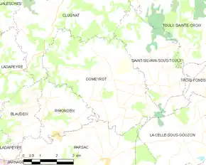 Poziția localității Domeyrot