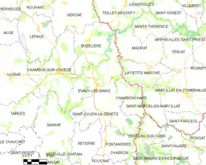 Poziția localității Évaux-les-Bains