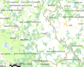 Poziția localității Flayat