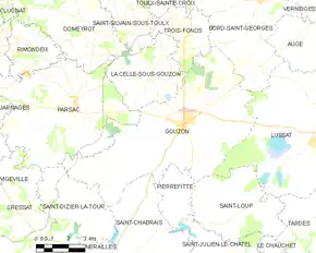 Poziția localității Gouzon