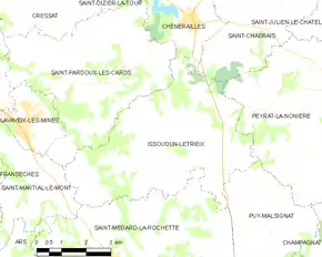 Poziția localității Issoudun-Létrieix